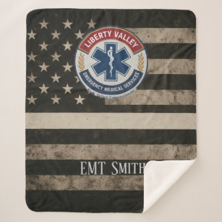 Cobertor Sherpa Custom EMT Thin White Line Blanket