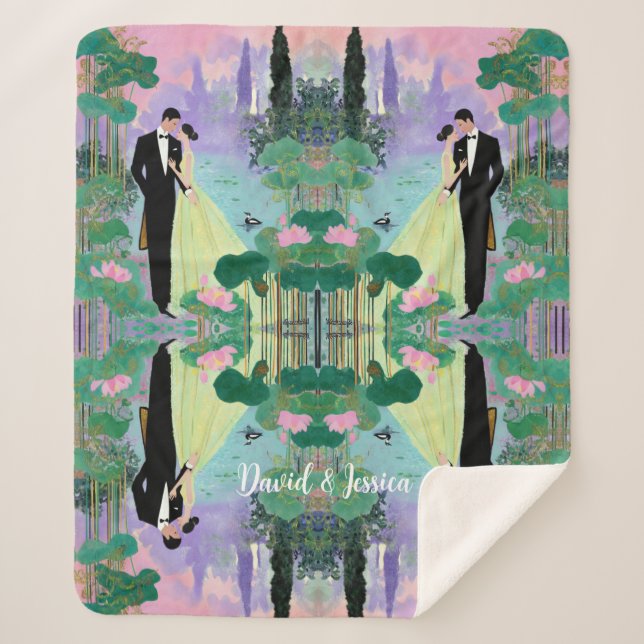 Cobertor Sherpa 💕 Custom Name Lake Kiss Sherpa Blanket – Cuddle (Frente)