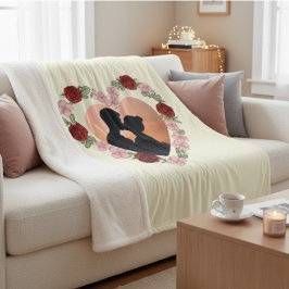 Cobertor Sherpa Custom Photo Sherpa Blanket - Romantic Rose Heart 
