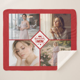 Cobertor Sherpa Custom Queen Mom Photo Collage Keepsake