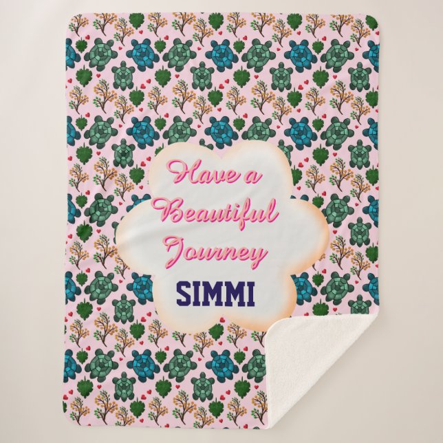 Cobertor Sherpa Custom turtle pattern  (Frente)