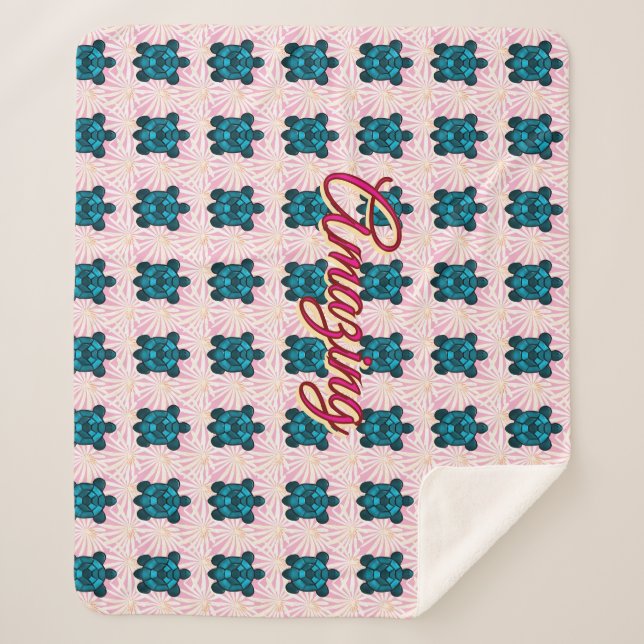 Cobertor Sherpa Custom turtle pattern Sherpa Blanket (Frente)