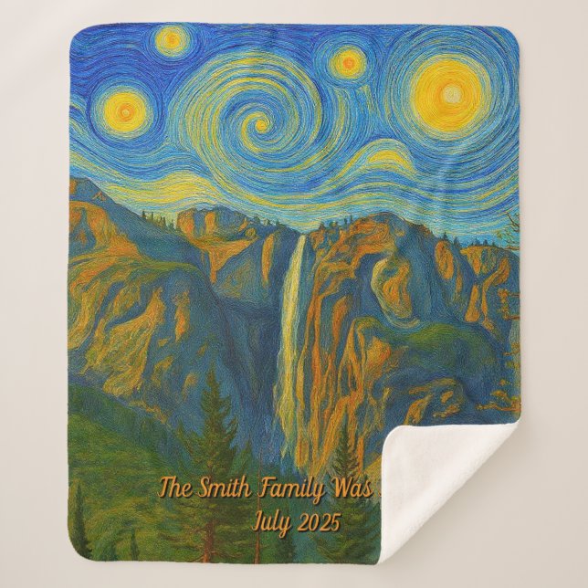 Cobertor Sherpa Customize van Gogh Yosemite Valley Family Vacation (Frente)