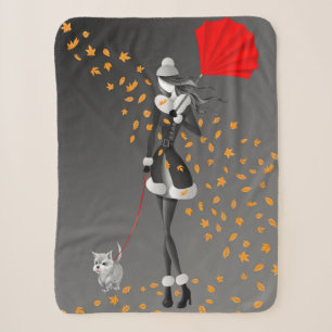 Cobertor Sherpa Cute Autumn Deixa Cinzas de inverno