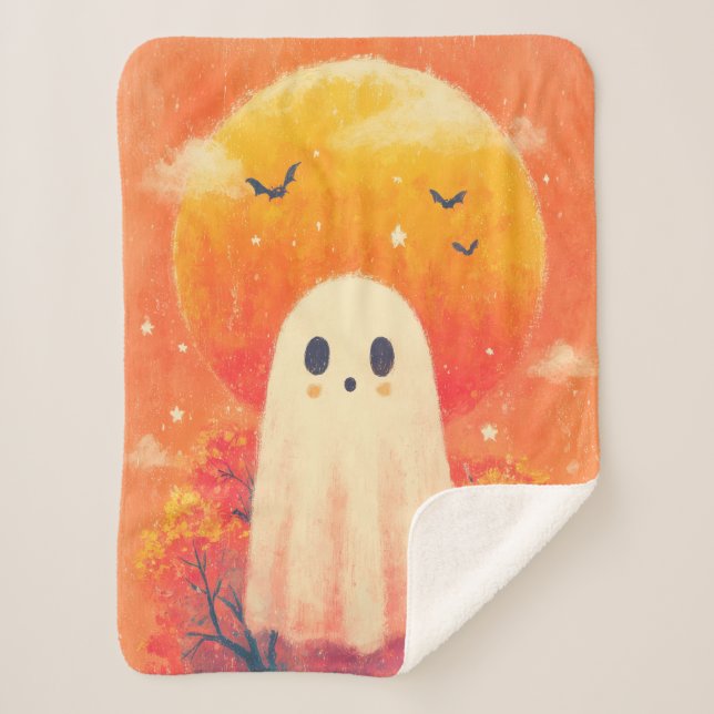 Cobertor Sherpa Cute Cozy Halloween Blanket (Frente)