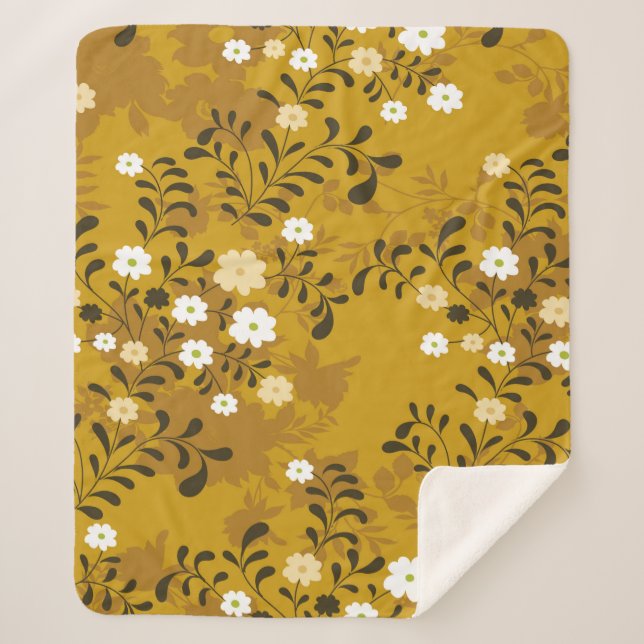 Cobertor Sherpa Cute floral seamless pattern on musterabstract,art (Frente)