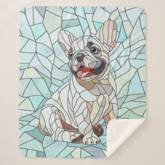 Cobertor Sherpa Cute French Bulldog Puppy - mosaico pastel