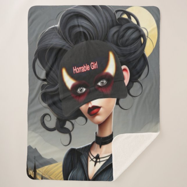 Cobertor Sherpa Cute Horrible girl  (Frente)