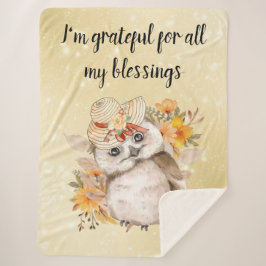 Cobertor Sherpa Cute owl Farmhouse romantic wallpaper