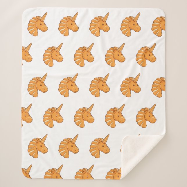 Cobertor Sherpa Cute Pastry Unicorn Head Cartoon (Frente)