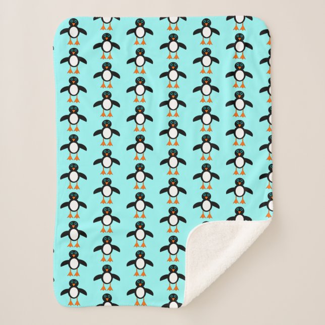 Cobertor Sherpa Cute Penguin Sherpa Blanket (Frente)
