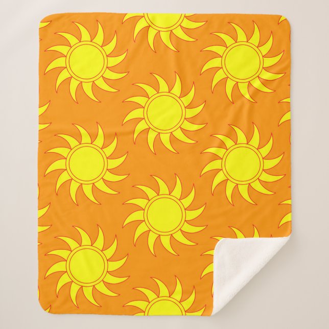 Cobertor Sherpa Cute seamless pattern of sun. Doodle hand drawn st (Frente)