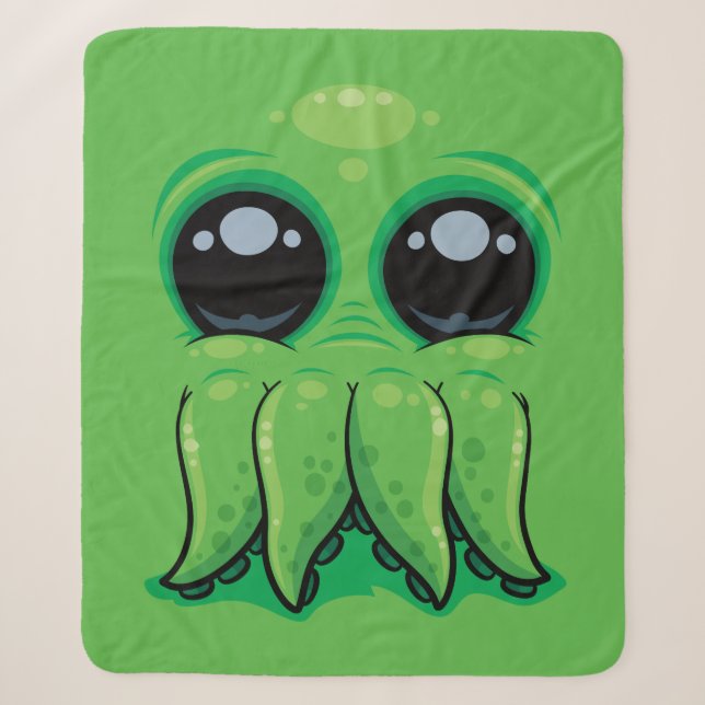 Cobertor Sherpa Cutethulhu Cute Cthulhu Face (Frente)