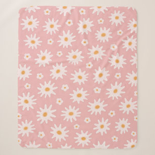 Cobertor Sherpa Daisy flowers seamless pattern. Floral backgrounda