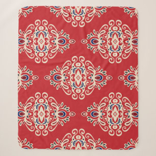 Cobertor Sherpa Damask Vintage: Floreish Seamless Pattern.