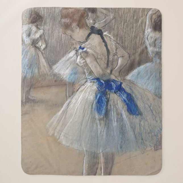 Cobertor Sherpa Dançarina com Laço Azul Edgar Degas (Frente)