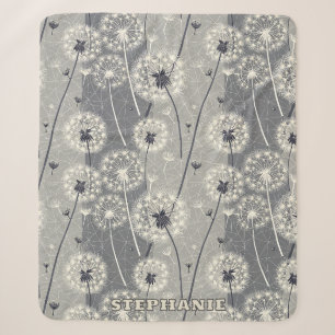 Cobertor Sherpa Dandelion monocromático moderno