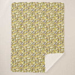 Cobertor Sherpa de Árvore de Bordo Amarelo e Doura