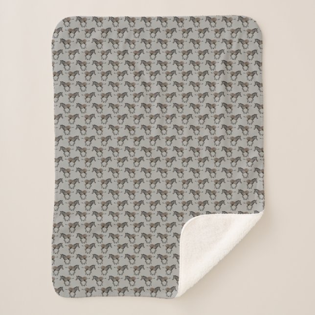 Cobertor Sherpa de Bebê Zebra Frenesi (Cinza Claro (Frente)
