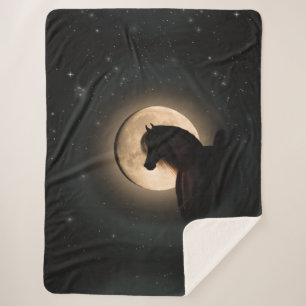 Cobertor Sherpa de Cavalo Brilho da Lua Negra