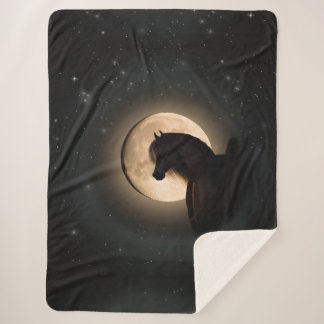 Cobertor Sherpa de Cavalo Brilho da Lua Negra