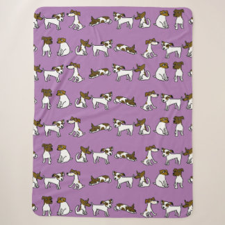Cobertor Sherpa de desenho animado Jack Russell