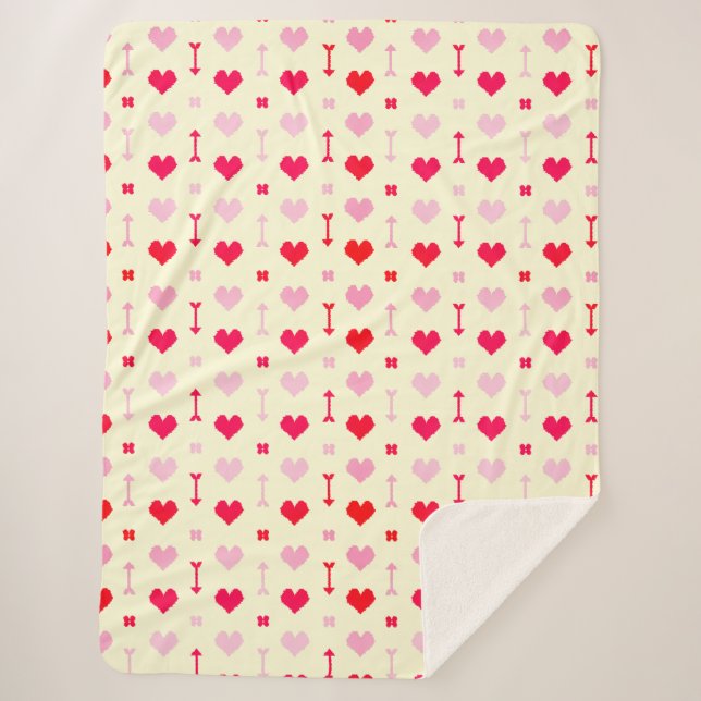 Cobertor Sherpa de Flechas e Flores de Amor (Frente)