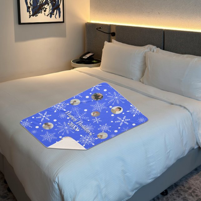 Cobertor Sherpa de Flocos de Neve Personalizável (Criador carregado)