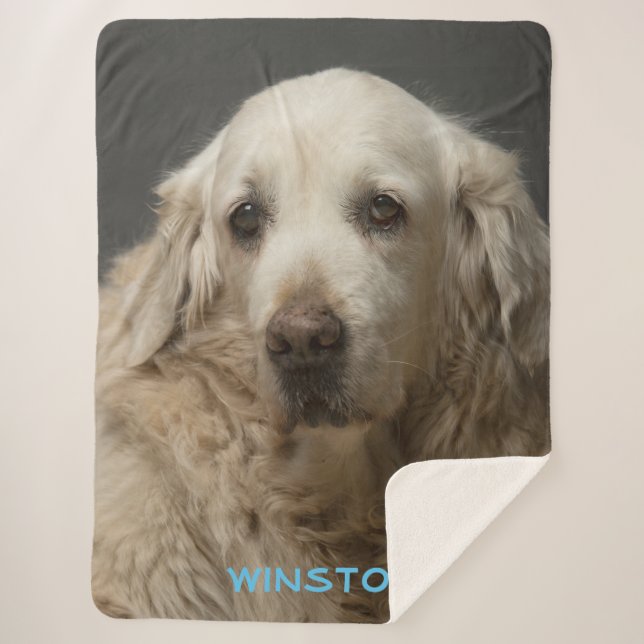 Cobertor Sherpa de Foto de Animal Personalizado (Frente)