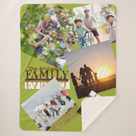 Cobertor Sherpa de Fotos Personalizadas da Família