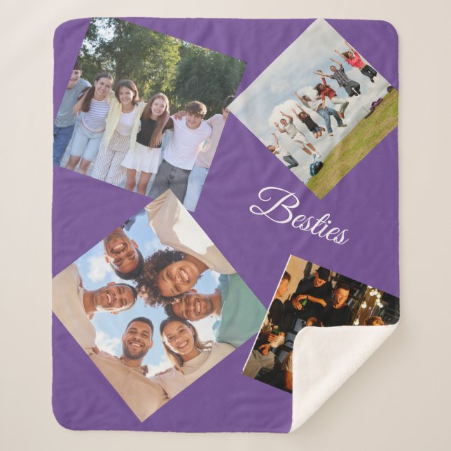 Cobertor Sherpa de Fotos Personalizadas dos Melhor (Frente)