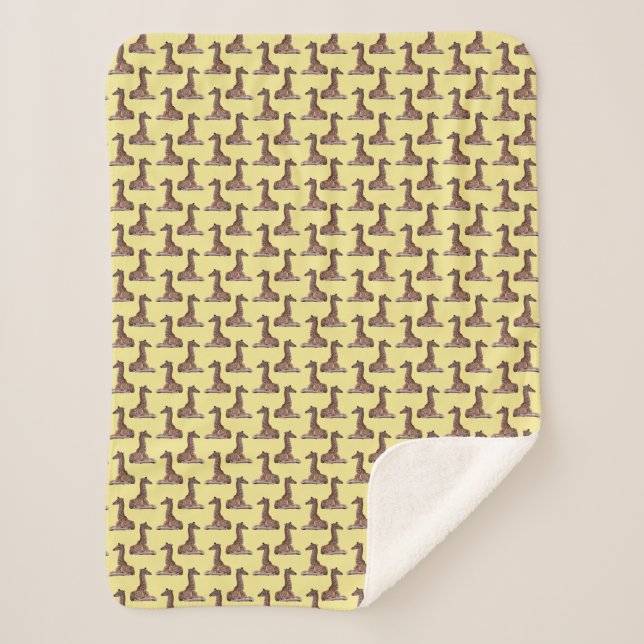 Cobertor Sherpa de Frenesi de Girafa Bebê (Amarelo (Frente)