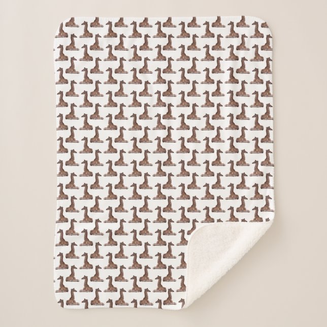 Cobertor Sherpa de Frenesi de Girafa Bebê (escolha (Frente)