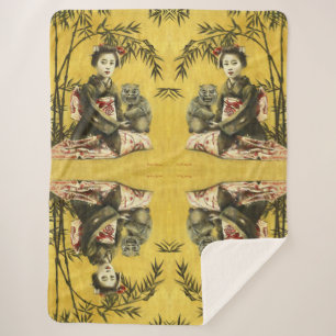 Cobertor Sherpa de Gêsia Vintage e Demônio