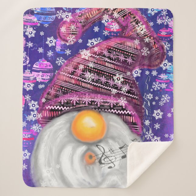 Cobertor Sherpa de Gnome de Natal (Frente)