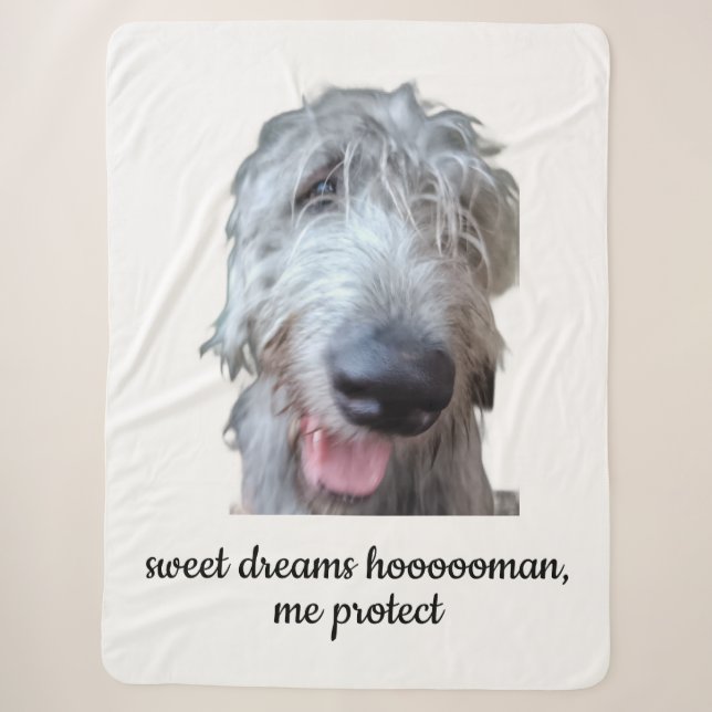 Cobertor Sherpa de Irish Wolfhound – Sonhos Doces  (Frente)