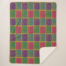 Cobertor Sherpa de Linhas e Pontos Boho