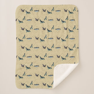 Cobertor Sherpa de Pinguins Borbulhantes (Dourado)