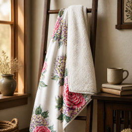 Cobertor Sherpa de Rosas Vermelhas Lindas