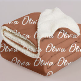 Cobertor Sherpa de Terracota Personalizado para Da