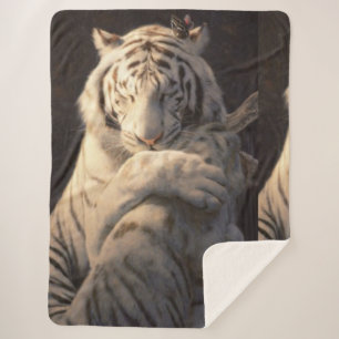 Cobertor Sherpa de Tigre Branco Suave – Conforto &