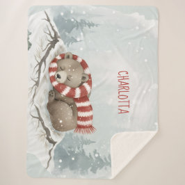 Cobertor Sherpa de Urso de Inverno Personalizado