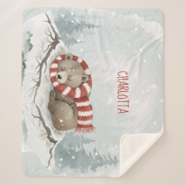 Cobertor Sherpa de Urso de Inverno Personalizado