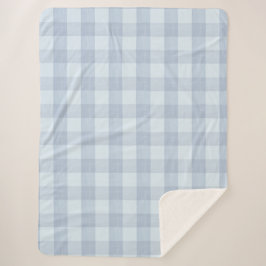 Cobertor Sherpa de Xadrez Gingham Azul Pó em Taman