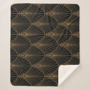 Cobertor Sherpa Deco da arte: padrão geométrico clássico.
