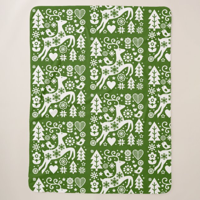 Cobertor Sherpa Decor de Natal Nórdico Tradicional (Frente)