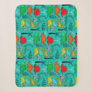 Cobertor Sherpa Decoração de berçário de dinossauro para crianças 