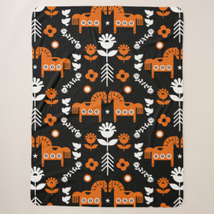 Cobertor Sherpa Decoração de Casa de Cavalo de Dados Nórdicos