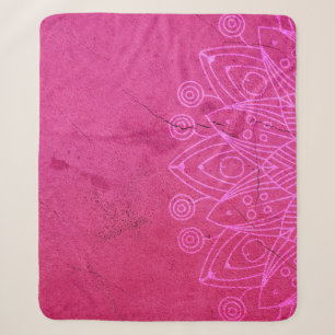 Cobertor Sherpa Decoração de fundo rosa mandala