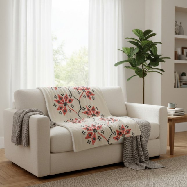 Cobertor Sherpa Decoração inicial inspirada no Folk (Criador carregado)